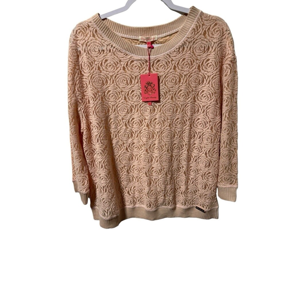 English Laundry Blush Pink Shear Long Sleeve Top NWT Size XL